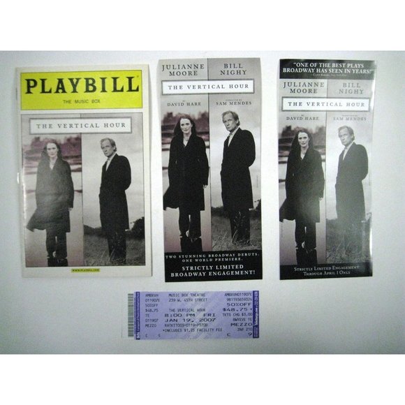 The Vertical Hour Playbill 2007 The Music Box Ticket Julianne Moore Bill Nighy - Picture 1 of 11